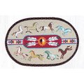 H2H 20 x 30 in. Jute Oval Native Horses Patch H22548465